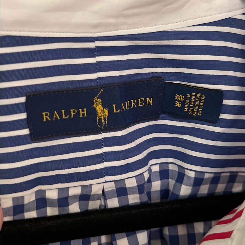 RALPH LAUREN Color Block Button Down Shirt, Size 3X - Picture 7 of 8